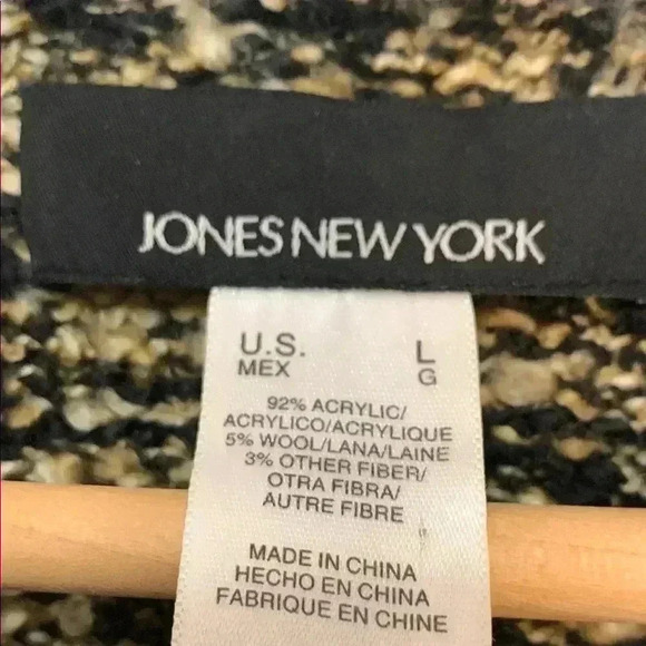 Black and Gold Long Knit Cardigan  Sweater by Jones New York - Picture 3 of 11